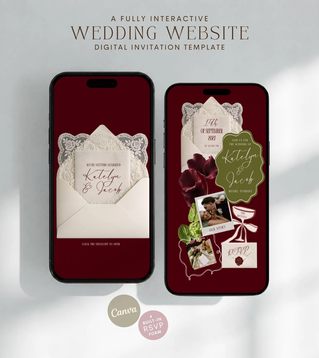 Mariage bordeaux et olive — visuel du modèle
