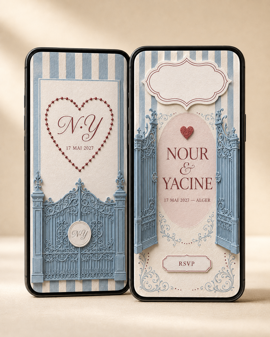 Modèle d’invitation de mariage digitale Riviera