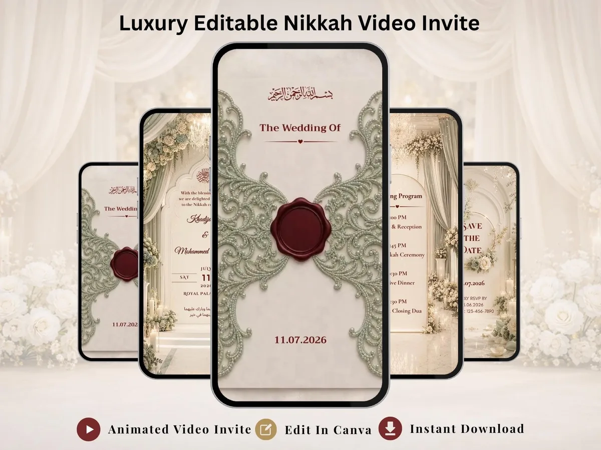 Nikkah sauge luxe animé — visuel du modèle