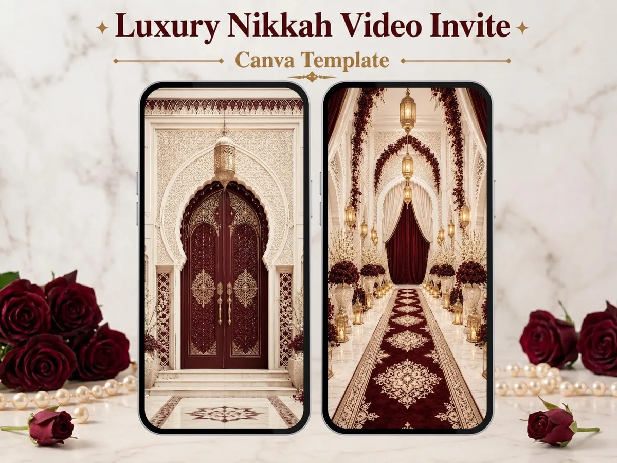 Nikkah marocain bordeaux et or — visuel du modèle