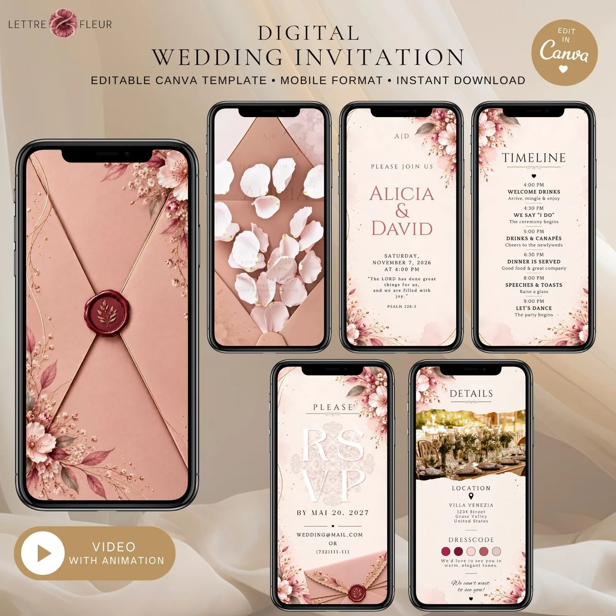 Mariage rose poudré — visuel du modèle