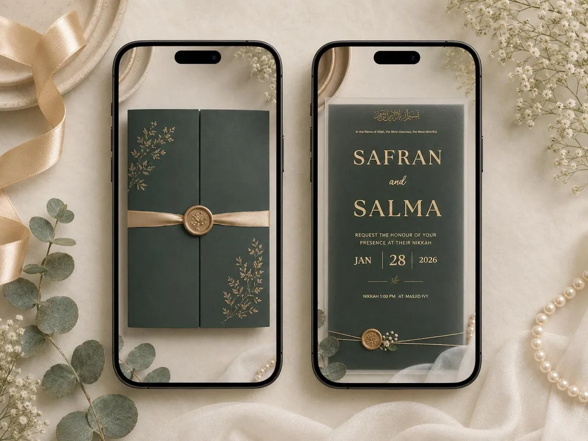 Nikkah vert forêt cachet de cire — visuel du modèle