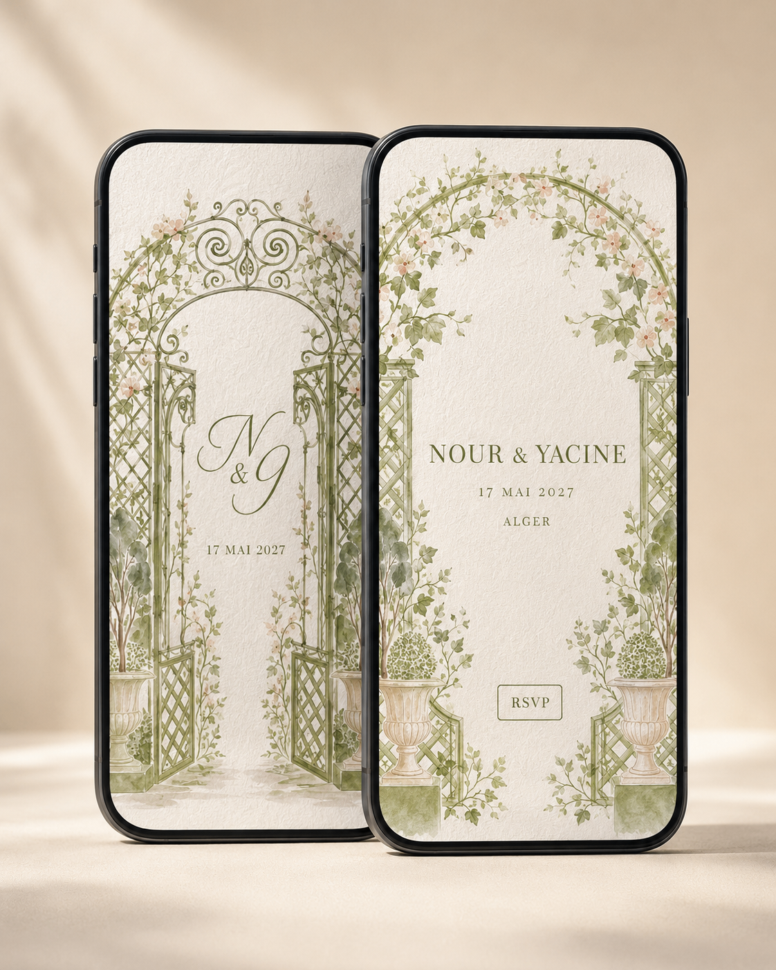 Modèle d’invitation de mariage digitale Jardin