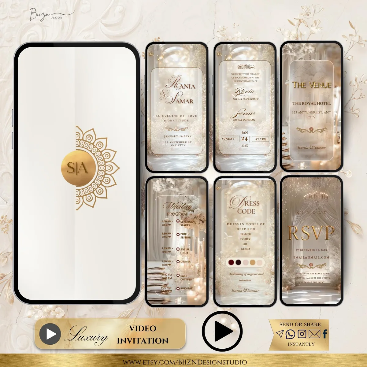 Nikkah enveloppe ivoire — visuel du modèle