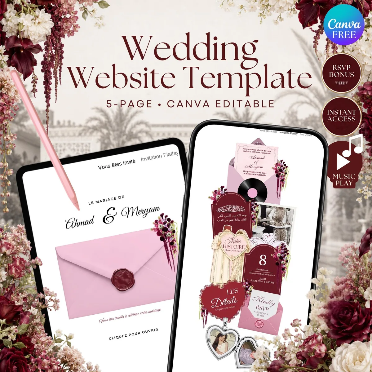 Site web mariage marocain — visuel du modèle