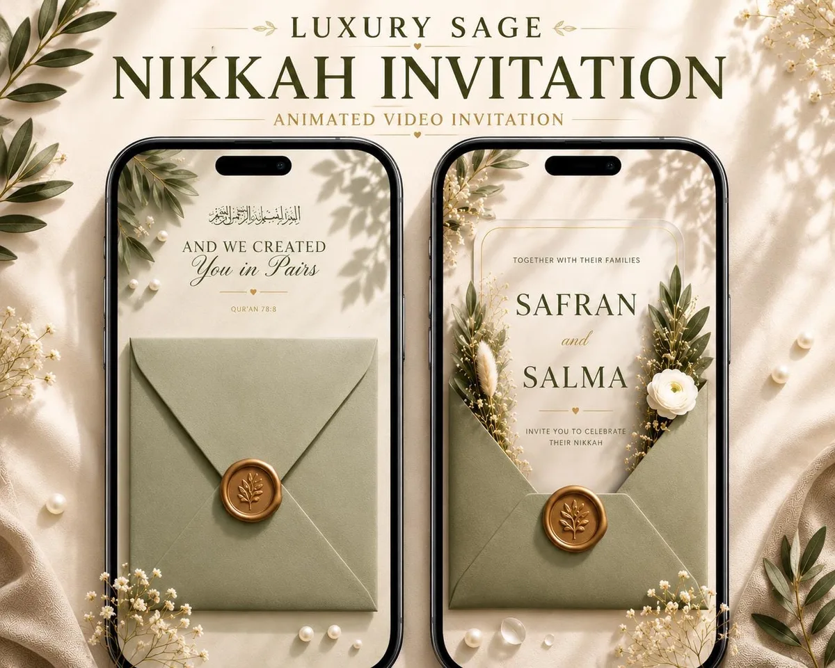 Nikkah vert sauge animé — visuel du modèle