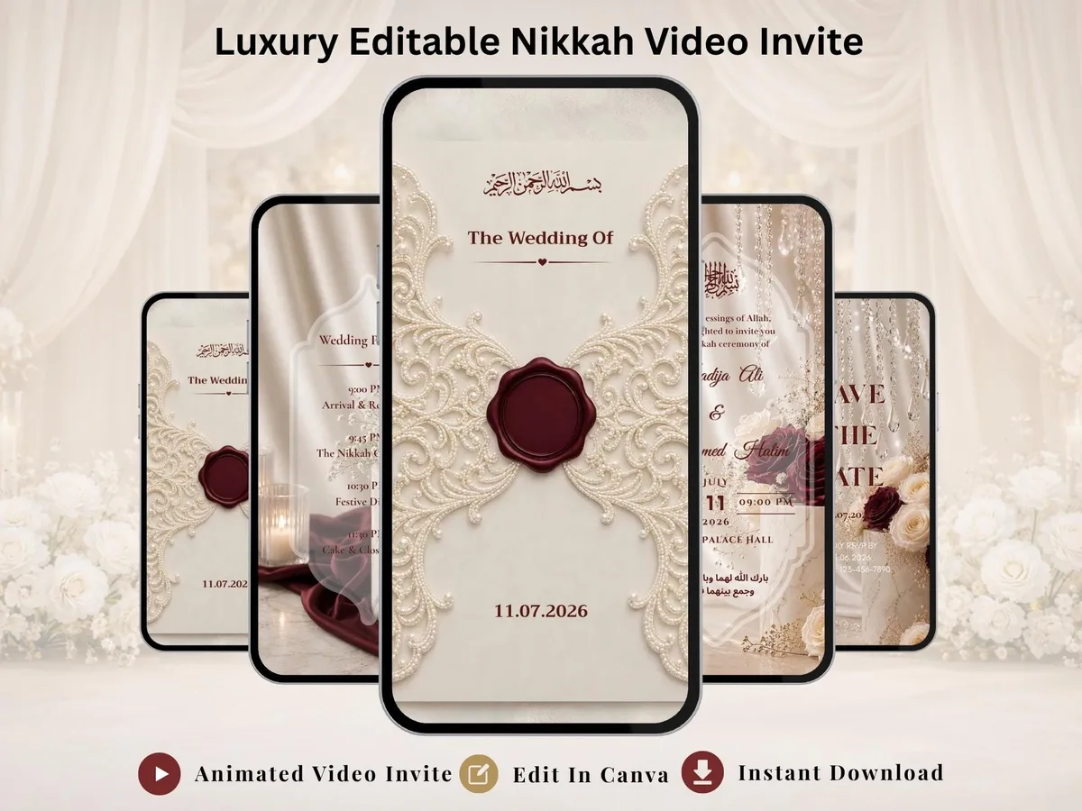 Nikkah ivoire et bordeaux — visuel du modèle
